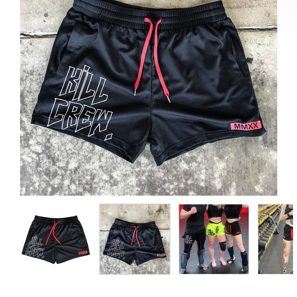 Kill Crew Black Athletic Shorts with Red Accents - Picture 1 of 2